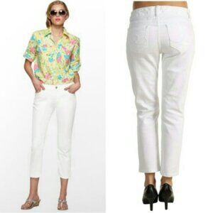 Lilly Pulitzer Aida White Denim Crop Jeans Size 0